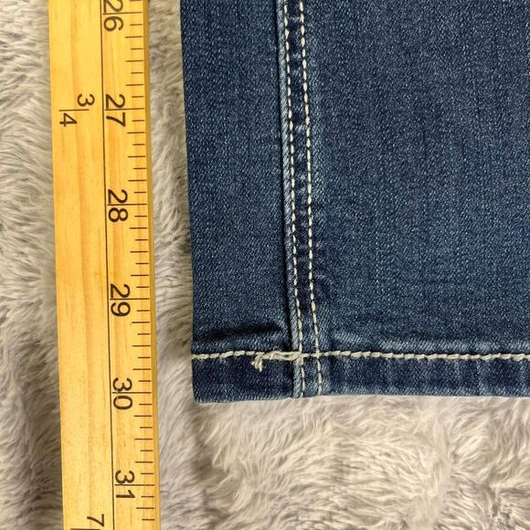 Earl Jeans Women 10 Slim Boot Medium Wash Embroidered Rhinestone Flap Pocket - Picture 7 of 9